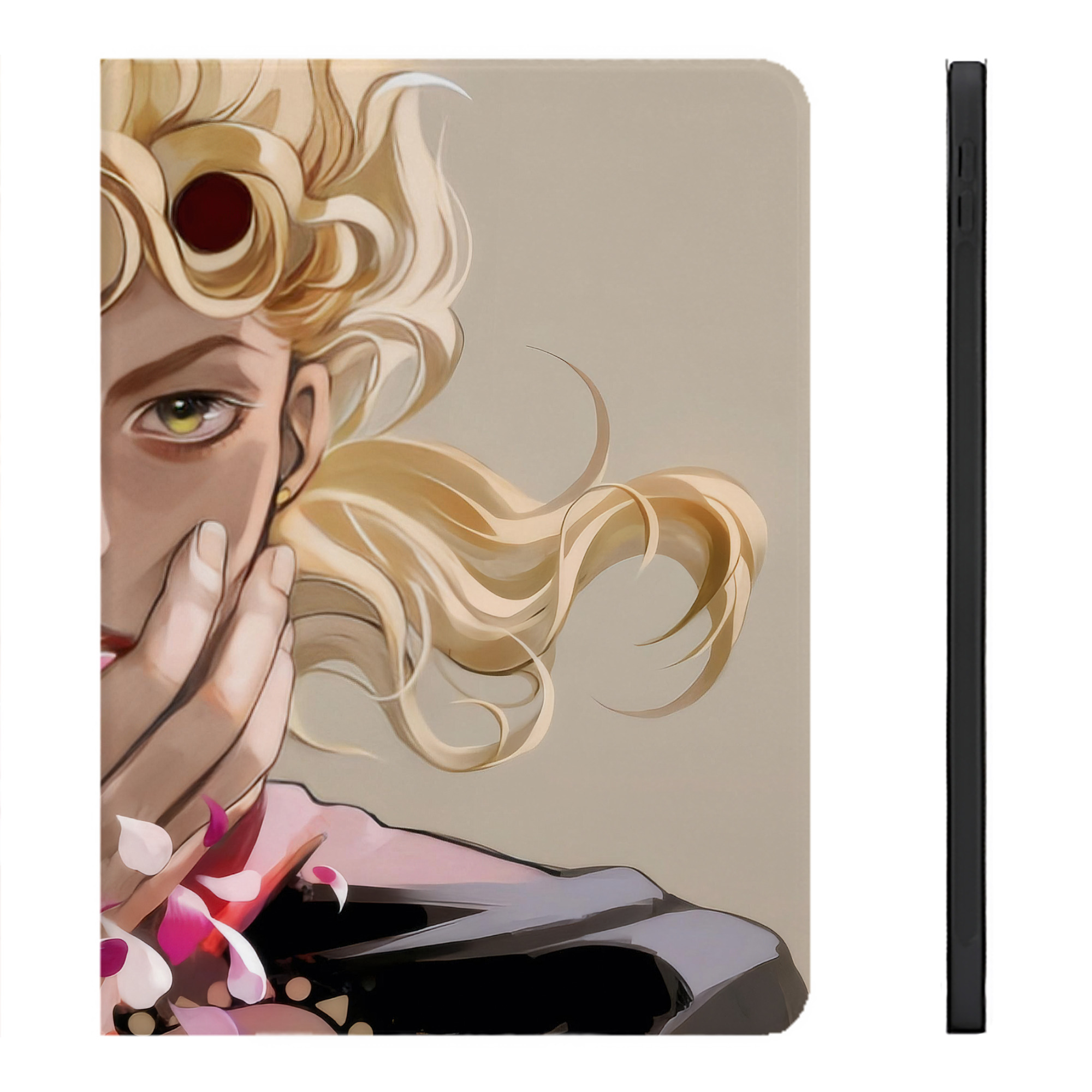 （画像用） ジョジョの奇妙な冒険 JoJo's Bizarre Adventure IPadケース ペンホルダー付き ブックスタイルデザイン
